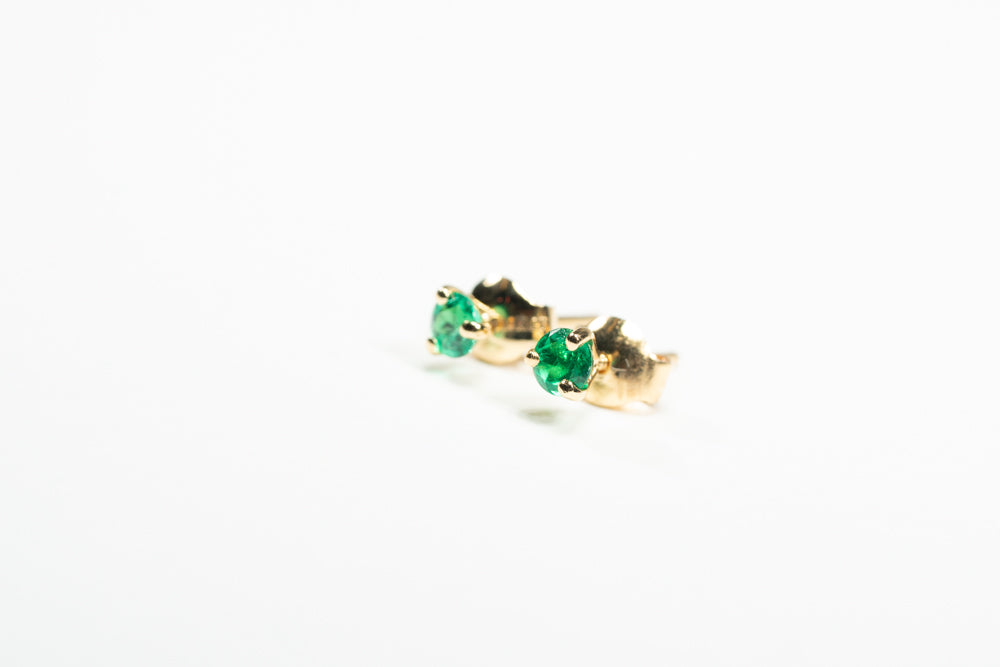 Gold Green Earrings