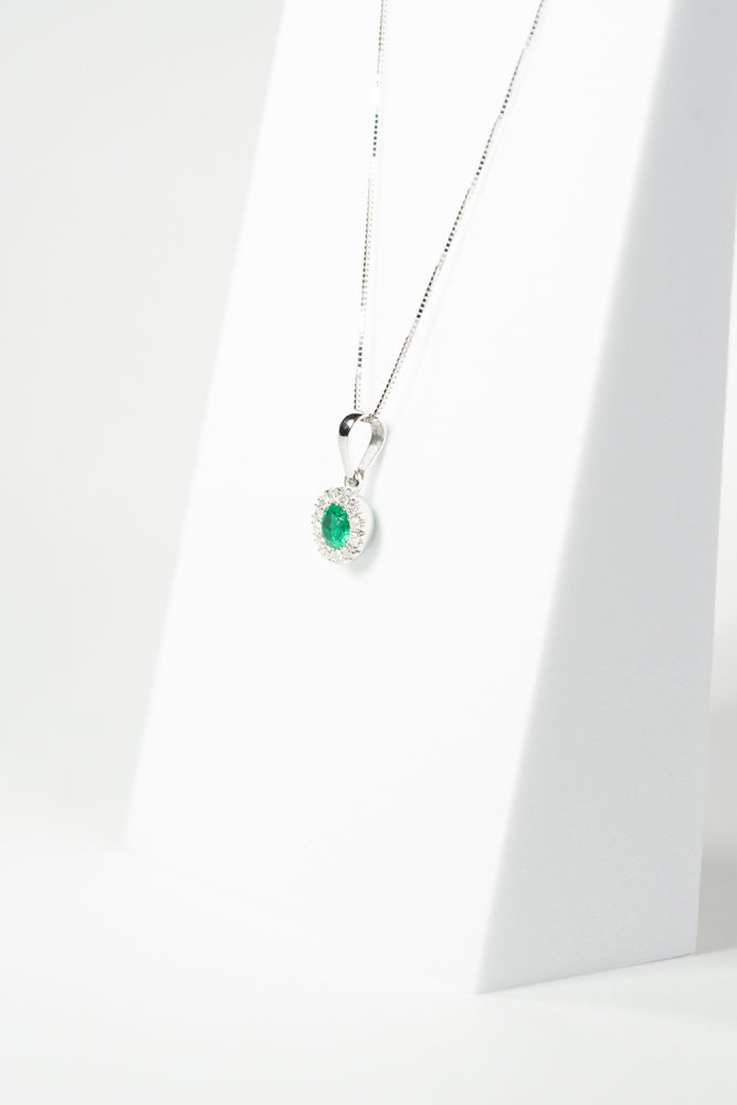 Silver Green Necklace